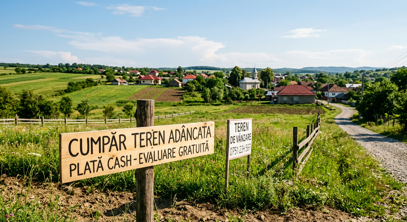Cumpăr Terenuri în Adâncata – Ofer Plată Cash și Evaluare Gratuită
